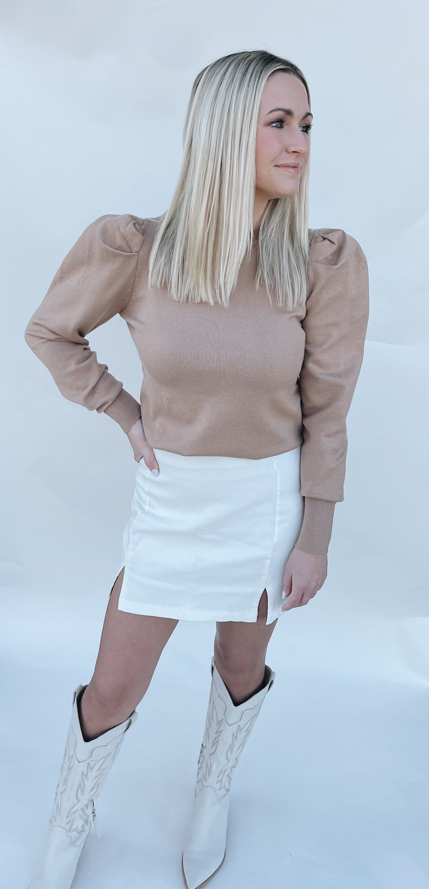 Ayla puff sleeve sweater