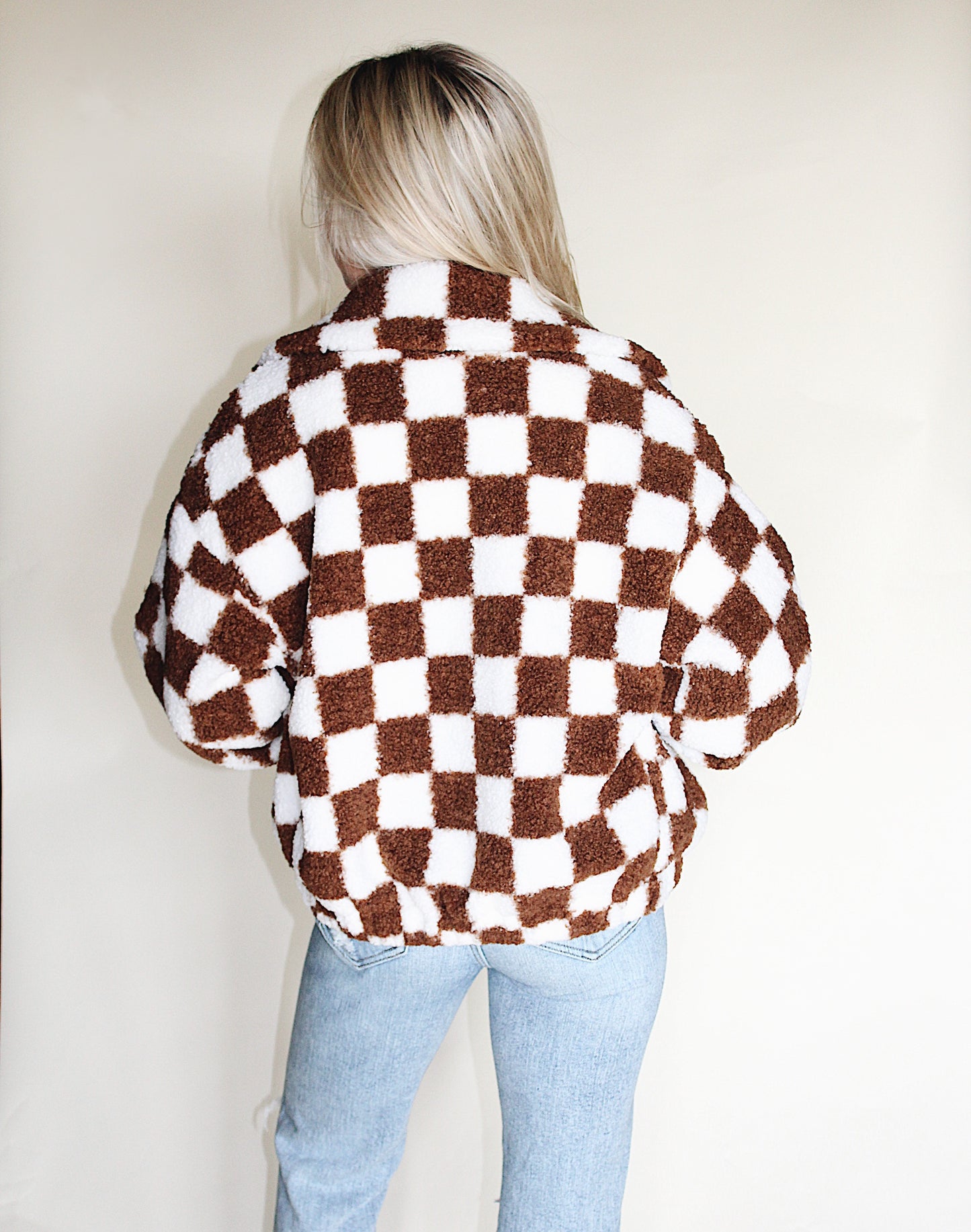 Checkered bomber jacket