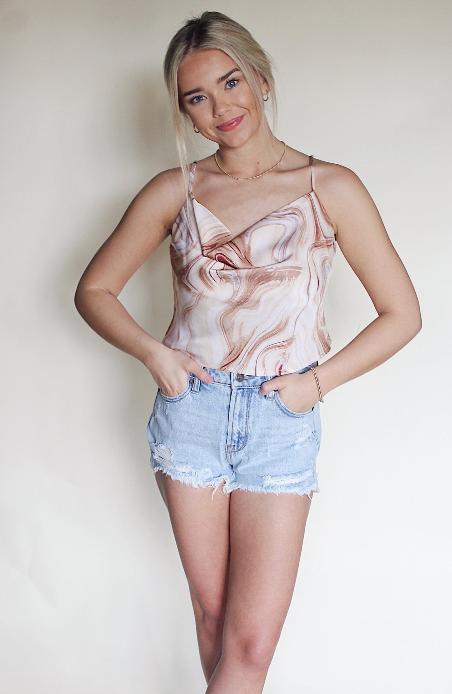 Retro silk tank